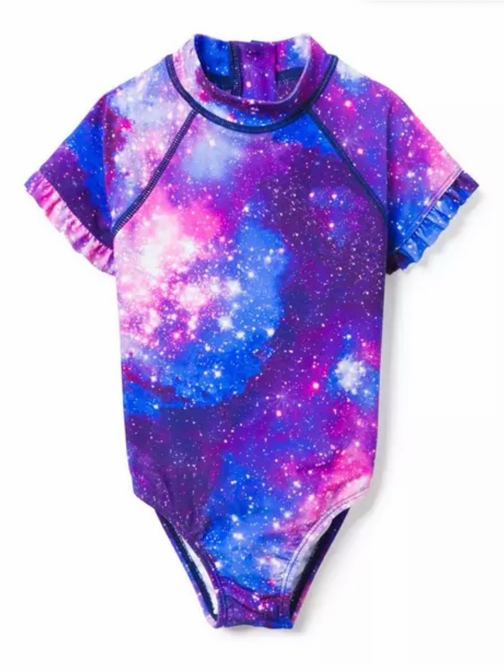 Janie and Jack Galaxy Print Short-Sleeve One-Piece - Purple Pink Blue